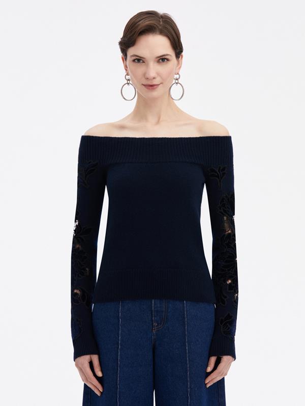 Peony Velvet Guipure Pullover