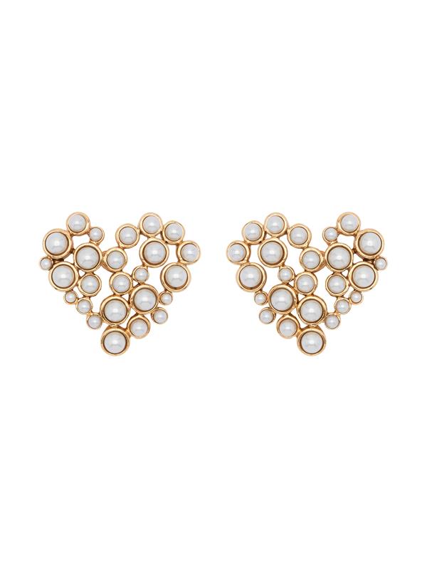 Pearl Heart Clip On-Earrings