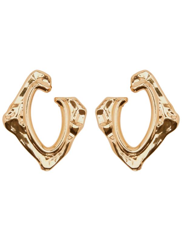 Large Abstract O Hoop Earrings