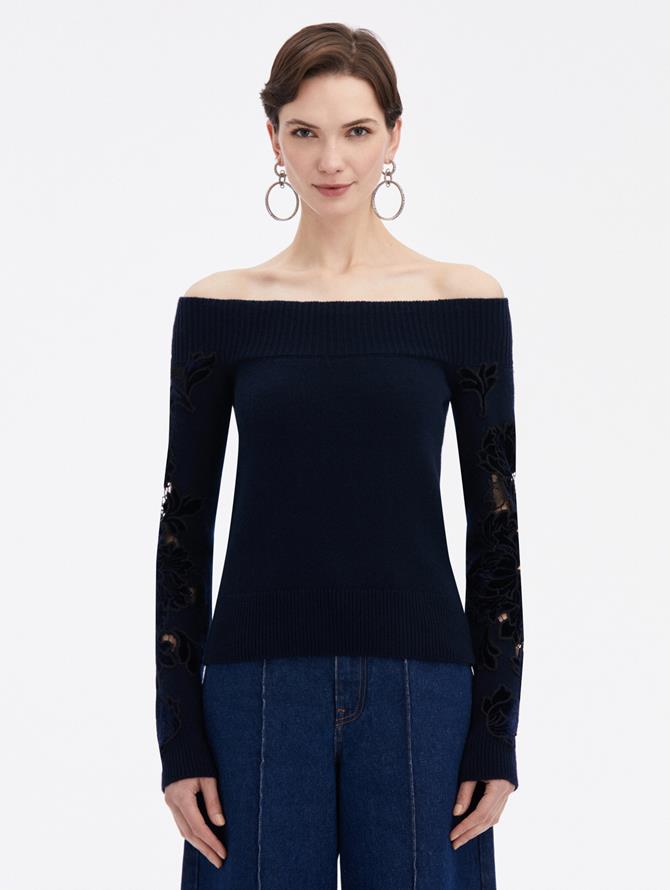 Peony Velvet Guipure Pullover