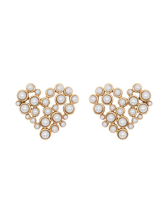 Pearl Heart Clip On-Earrings