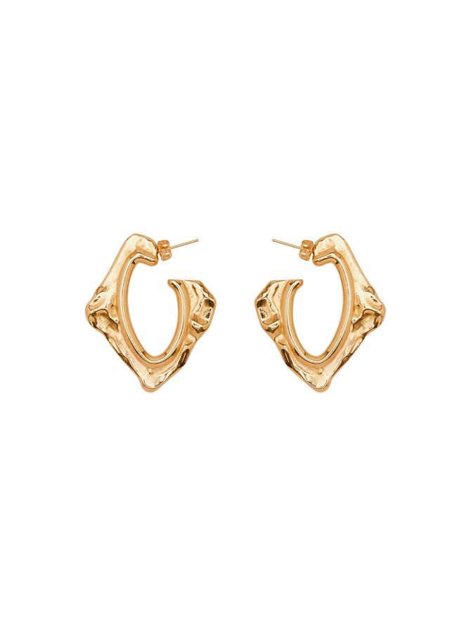 Small Abstract O Hoop Earrings