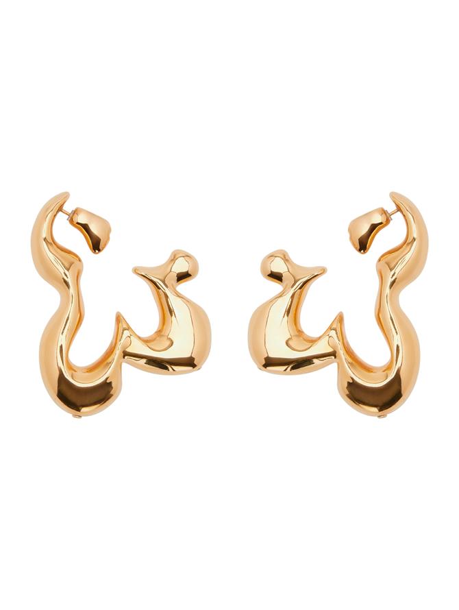 Abstract Flower Hoop Earrings